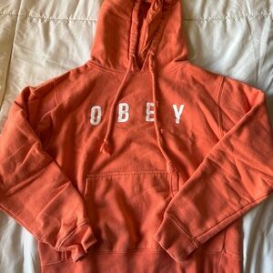 orange obey hoodie